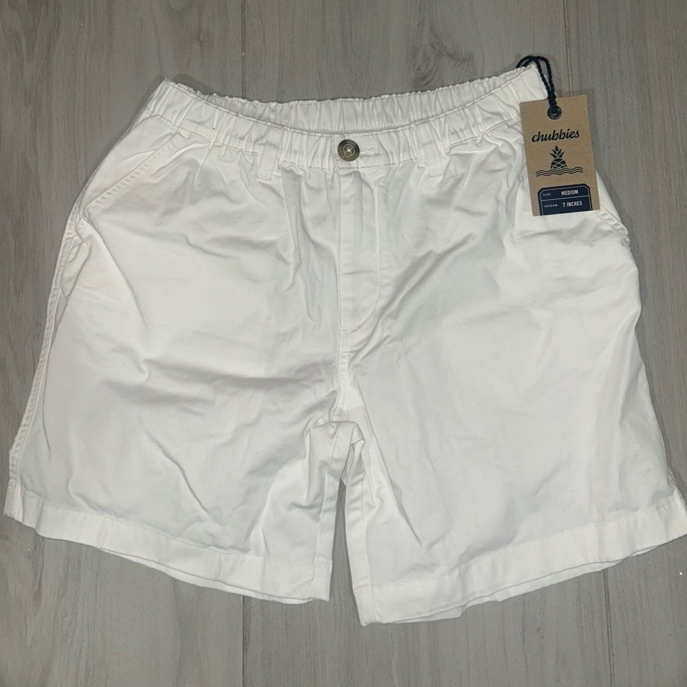 Chubbies The Vannas White Stretch Twill Shorts 7.0”Inseam Size M - Picture 2 of 7